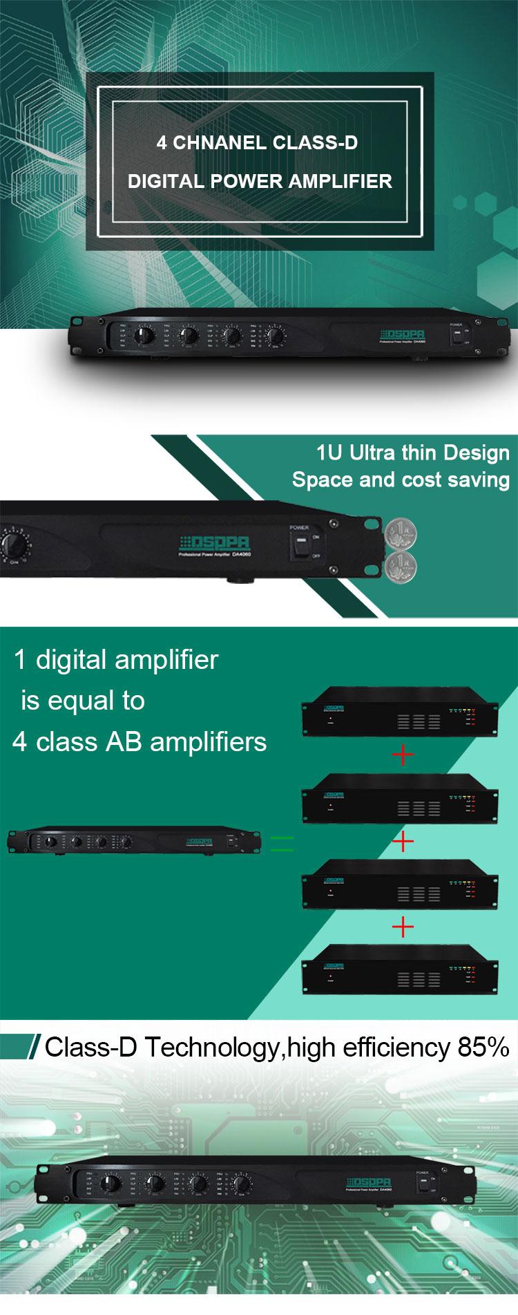 DA4060 4*60W 4 Channels Digital Amplifier